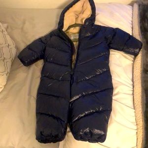Baby snow suit, down filled for boy or girl